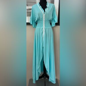 New Bali Elf Midi Dress Size Small Super Soft Blue Teal Size Small Gorgeous
